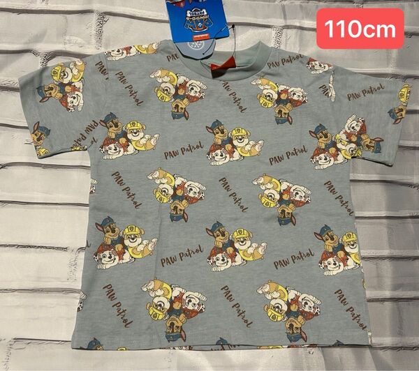パウパトロール 半袖 Tシャツ ティシャツ 110cm 夏服 トップス チェイス マーシャル 半袖Tシャツ 総柄 男の子 女の子