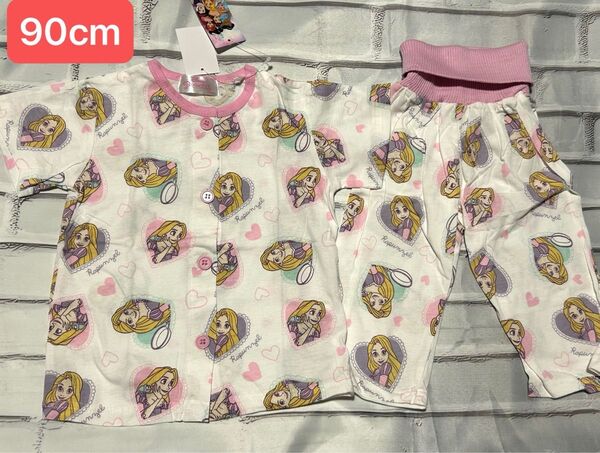 ディズニー プリンセス 半袖パジャマ ルームウェア 90cm 女の子 半そで 夏用 腹巻き付き ラプンツェル