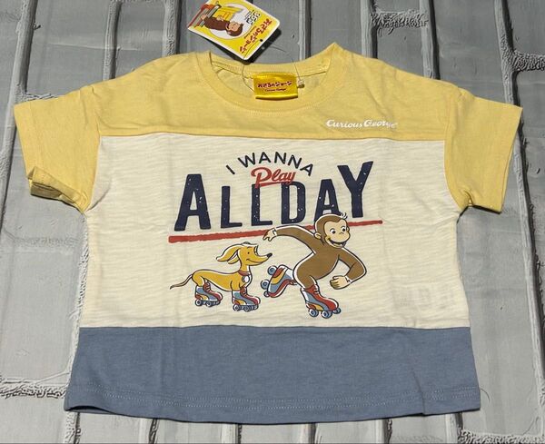 新品 おさるのジョージ Tシャツ 半袖 半そで 女の子 男の子 綿100% ジョージ 半袖Tシャツ 80cm キッズ 子供