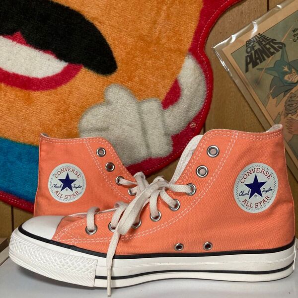 【極美品】CONVERSE ALL STAR 26cm ハイカット スニーカー オレンジ