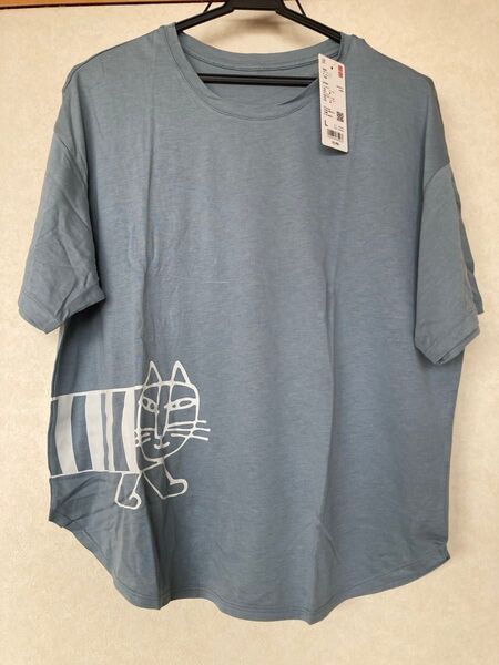 新品ユニクロリサラーソンルームウェアTシャツLサイズブルー