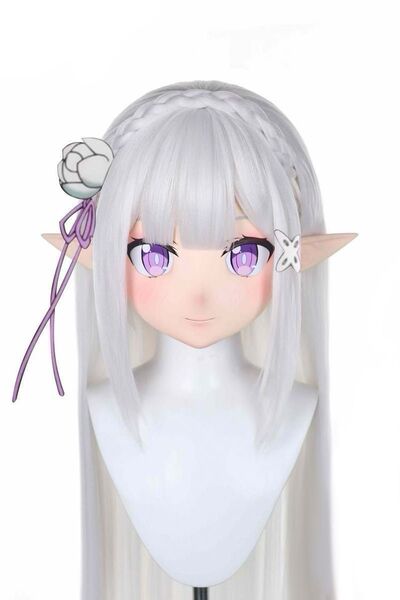Re:ゼロから始める異世界生活 エミリア 全頭面 着ぐるみマスク コスプレコスチュ一ム kigurumi