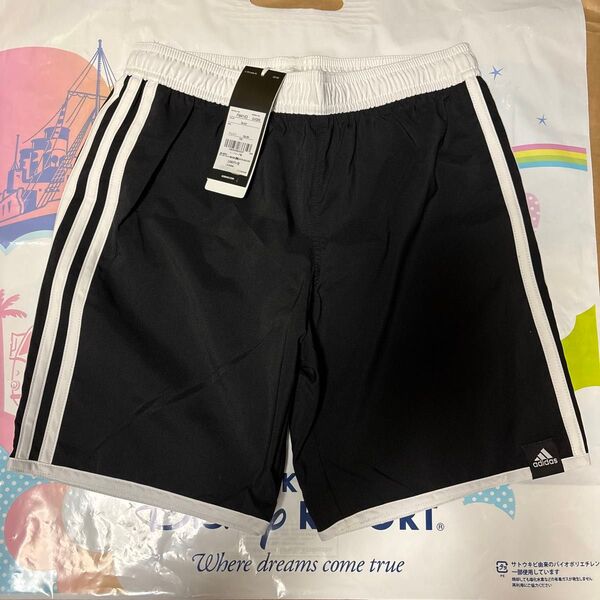 新品 アディダス 水着 スイムパンツ ブラック 黒150cm adidas 海パン