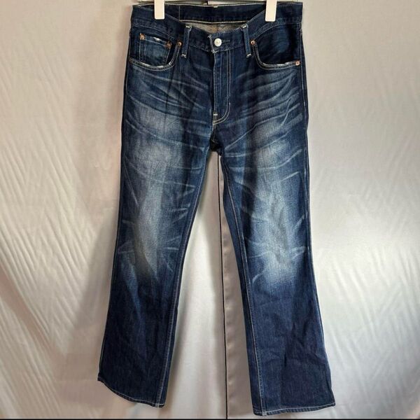 LEVI’S 507 リーバイス フレアデニム ブーツカット デニムパンツ W31 L33 濃紺 ハチノス