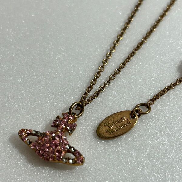Vivienne Westwood ネックレス オーブ ラインストーン ネックレス ピンク ゴールド アクセサリー レディース