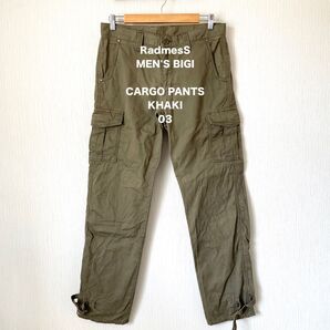 【RadmesS MEN'S BIGI】ラッドメス メンズビギ カーゴパンツ カーキ L ミリタリー 匿名配送 メンズ