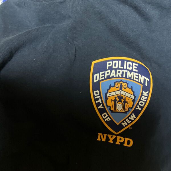 NYPD ニューヨーク市警 半袖 バック プリント デザイン クルーネック Tシャツ NAVY S