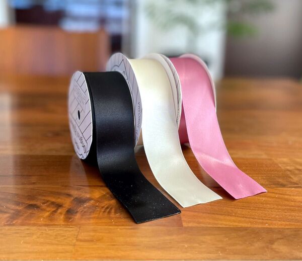 切り売り HEIKO片面サテンリボン36mm 全3色 2m〜