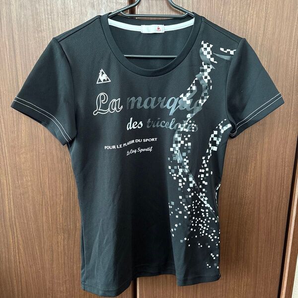 le coq sportif Tシャツ レディース ブラック 黒 スポーツ ジム M 半袖