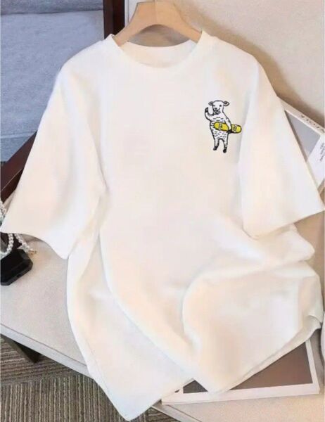 遊び心あふれるキャラクタードッグ&ハニーポットプリント付きレディース純綿半袖Tシャツ - ゆったりフィットラウンドネックカジュアル