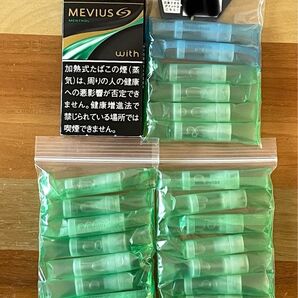 メビウス・プレミアムゴールド・メンソール・ウィズ用 未使用カートリッジ 20本+2本 QRコード24枚 プルームテック