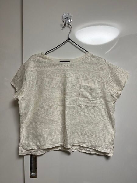 【M】COMME CA ISM コムサイズム 白 半袖シャツ M カットソー ブラウス Tシャツ