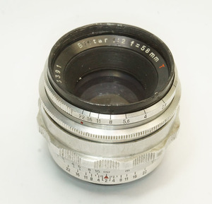 ドイツ製 Carl Zeiss Jena Biotar 1:2 f=58mm M42 28RB-391 絞羽12枚 Red T 絞管縦線入 中期型 50年代