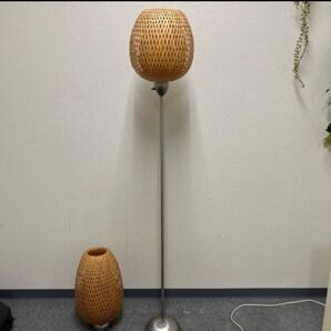 直接引取可能 IKEA 竹製 フロアスタンド ランプシェード 2個セット 引取の場合3千円引