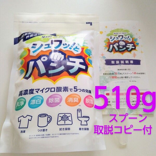シュワッとパンチ 510g 計量スプーン・取扱説明書(白黒コピー)付き 計り売り