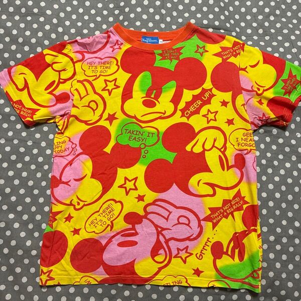 ミッキーマウス 総柄Tシャツ Mサイズ ディズニーリゾート