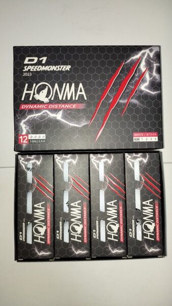 (新品) ゴルフボール D1 SPEEDMONSTER 本間ゴルフ ホワイト 2023モデル 1ダース