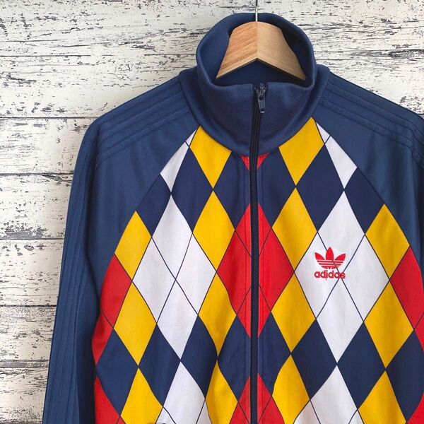 adidas originals トラックジャケット ワンポイントロゴ刺繍 アーガイル トレフォイル