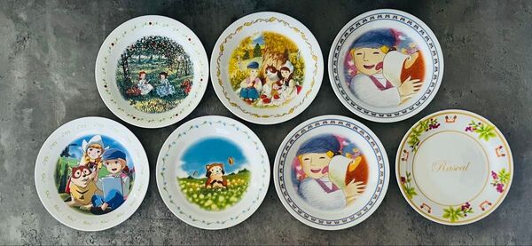 【8/7まで限定価格】食器7点セット 皿 絵皿 飾り皿 プレート 世界名作劇場 赤毛のアン ラスカル フランダースの犬