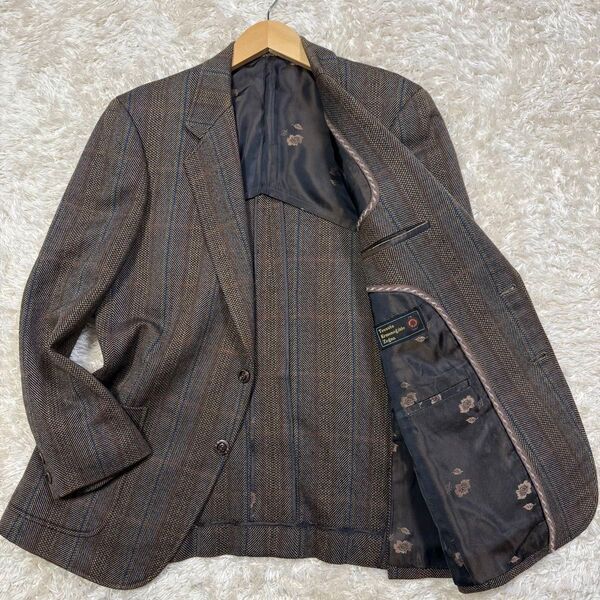 ☆Ermenegildo Zegna☆エルメネジルドゼニア☆テーラードジャケット マルチストライプ ブラウン 2B
