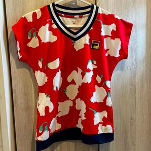 FILA 花柄トップス レッド Mサイズ