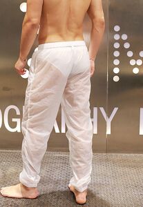 【GDB 2021】ホワイト トランスペアレント ナイロンパンツ L / シースルー 白 トレパン トレーニングパンツ パンツ シャカシャカパンツ