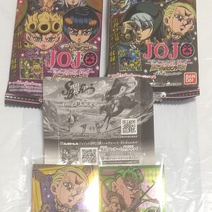 新品】プロシュート(Rレア)・ペッシ(Nノーマル)2枚 ジョジョの奇妙な冒険 黄金の風 シールウエハース ステッカー 外袋2枚付き