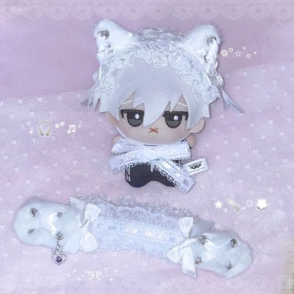 【猫のみ】 ぬい服 ヘッドドレス 編み込みねこちゃん