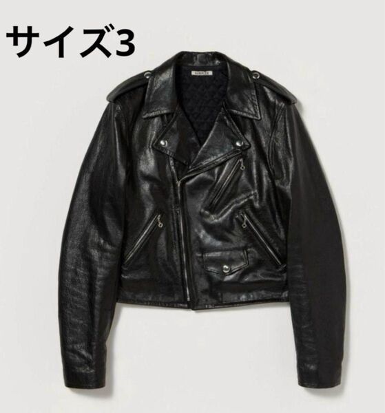 【サイズ3】AURALEE Lamb Leather Riders Jacket