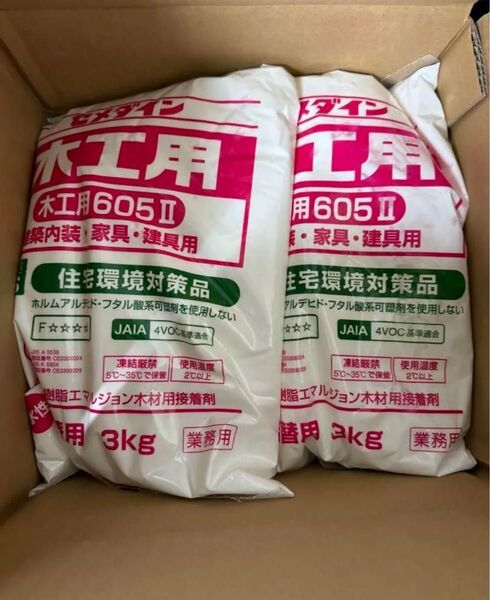 新品未使用品 セメダイン 接着剤 木工用605Ⅱ 詰替用 3kg 6袋
