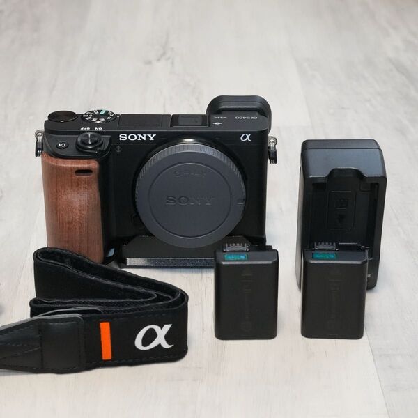 SONY α6400 ILCE-6400 カメラリグ&バッテリー2個&充電器付き シャッター回数 約4700回