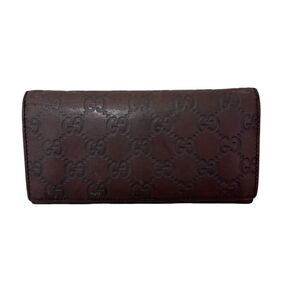GUCCI グッチ 財布 長財布 二つ折り財布 シマ ダークブラウン