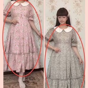 しまむら 青木美沙子 ニナスコラボ ピンク ベージュ2色セット ワンピースSサイズ