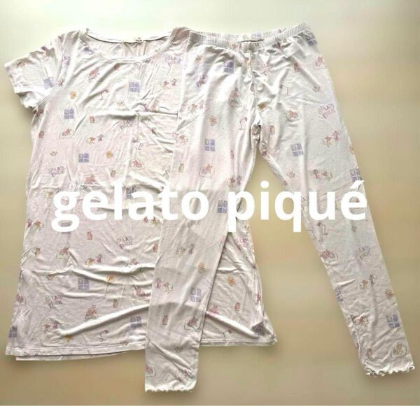 gelato piquジェラートピケルームウェアトップス&スパッツ猪柄 イノシシ柄部屋着 上下セット セットアップ パジャマ