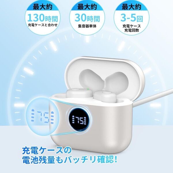 集音器 高齢者 しゅうおんき 【2025年7月最新作 コンパクトモデル 小耳対応】4段階音量調整 簡単操作 3.2g超軽量