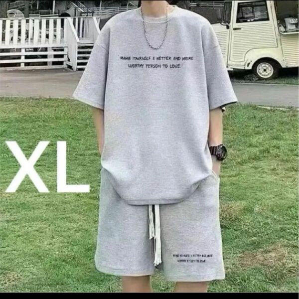 セットアップ 上下セット スウェット ルームウェア 部屋着 夏服 Tシャツ XL LL