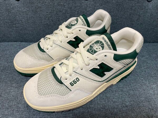 【美品】ニューバランス BB550 CPE 24㎝ ホワイト×グリーン New Balance