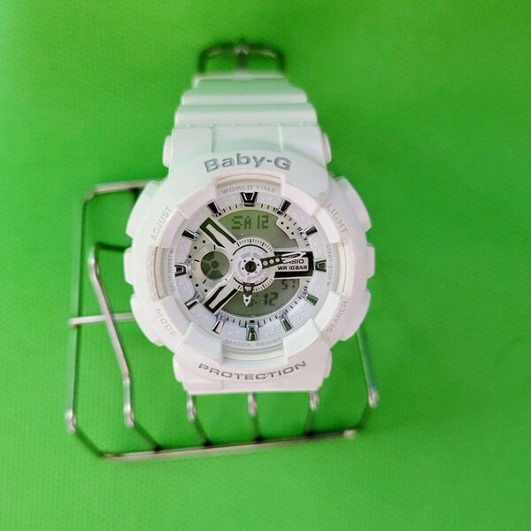 カシオ CASIO BABY-G 腕時計 BA-110 G-SHOCK Gショック クオーツ デジタル ホワイト 電池交換済み