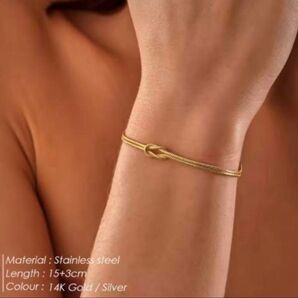 ★大人気★ゴールド K14GP ブレスレット 結び目