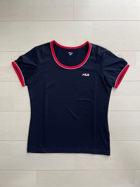 フィラ Tシャツ M 半袖 カットソー レディース テニス ネイビー テニス テニスウェア 半袖シャツ 紺