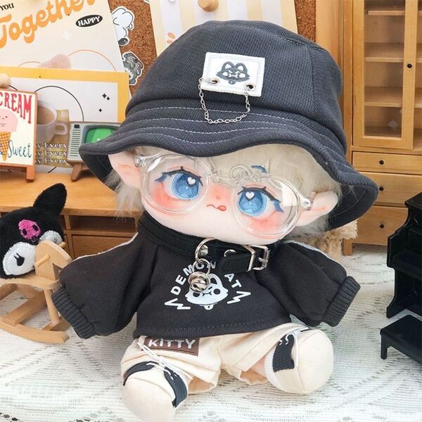 ぬいぐるみ服20cm 着せ替え ぬい服 ぬい活 小悪魔 猫 グレー 棉花娃娃
