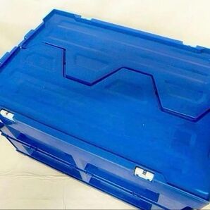 HDOH-50L ブルー・クリア アイリスオオヤマ 50L 収納 薄型折りたたみコンテナ(3個1口)