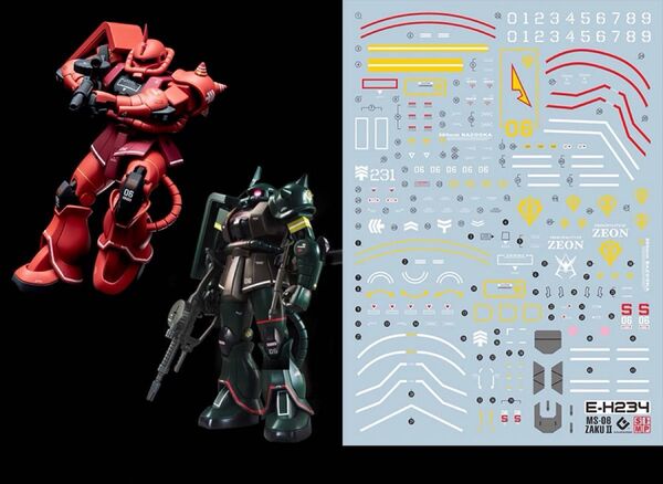HG RG 1/144 シャア専用ザクII 水転写式デカール