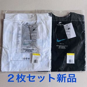 【新品2枚セット】NIKE SWOOSH ティファニー ブルー Tシャツ ナイキ スウッシュ 黒&白 メンズS