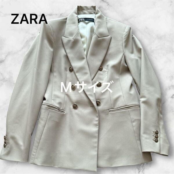 美品 ZARA ザラ テーラードジャケット 金ボタン ベージュ ジャケット ブレザー