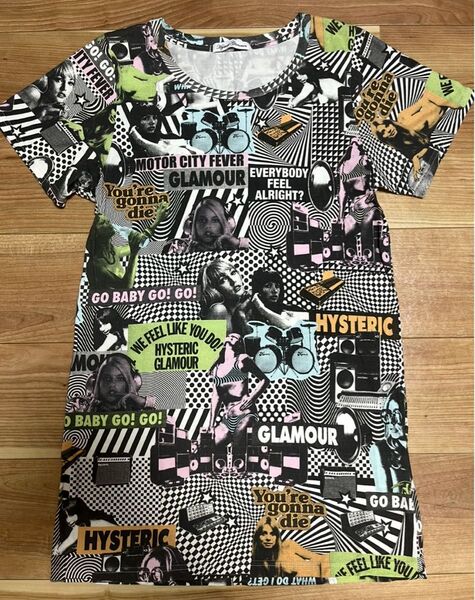 hysteric glamour ヒステリックグラマー ヒスガール総柄ロング丈Tシャツ チュニック