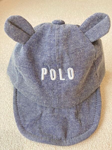 POLO クマ耳デニム帽子 42センチ ベビー帽子