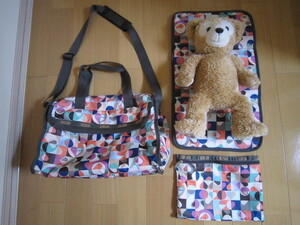  Le Sportsac * mother's bag & diapers change seat & diapers pouch 3 point set beautiful goods! travel outing convenience 