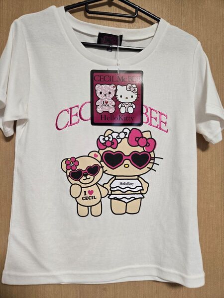 ハローキティ セシルマクビー Tシャツ M 日焼けキティつけまつげケース付き。