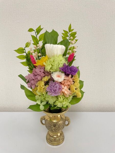 プリザーブドフラワー仏花 花器無し 約30cm お盆 お供え